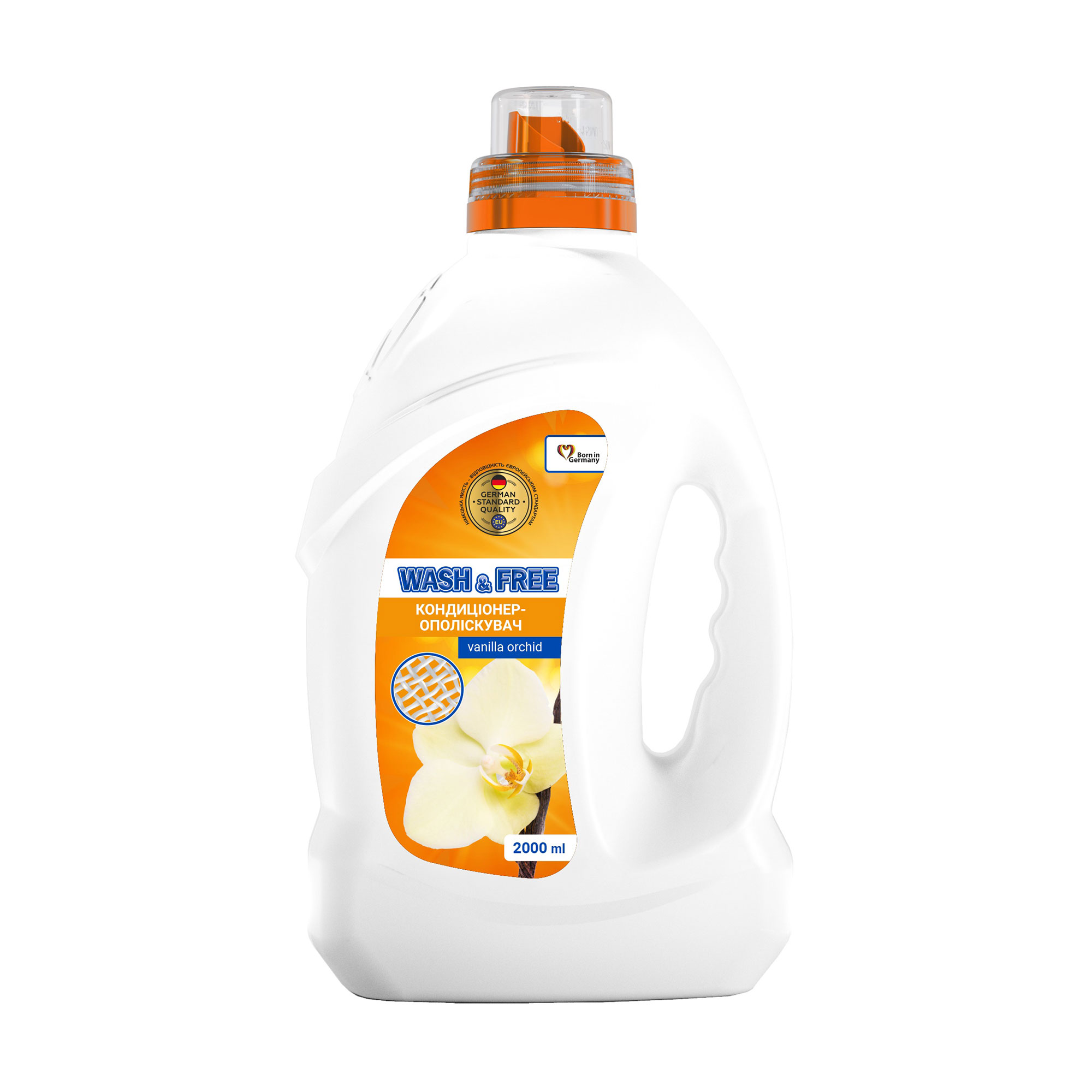 Концентрований пом'якшувач для тканин Wash &amp; Free Ванільна орхідея, 2 л